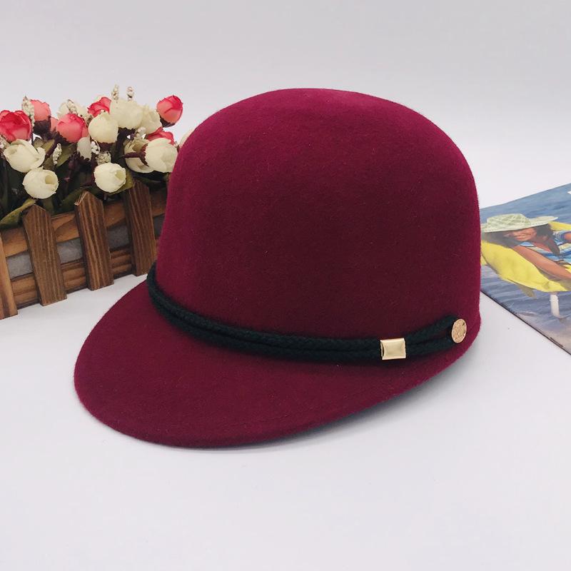 Gorro de Lã Estilo Baseball Outono Inverno Chapéu de Cavaleiro Tendência Casual Versátil Chapéu Masculino