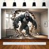 2D Plane 1 Giant Gorilla Breaking Through the Background Banner Suitable for Home Decoration