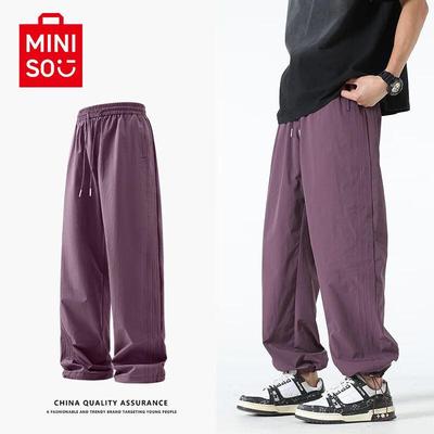 MINISO Men's Spliced Straight-Leg Summer Casual Pants