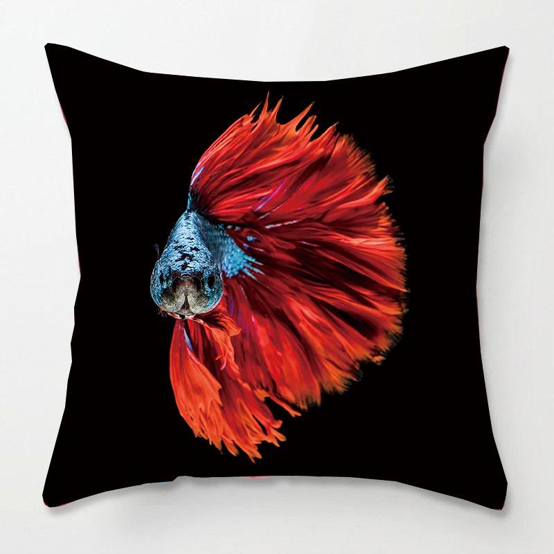 Tatami Bedside Square Pillow Animal Fish Print Pillow Case Home Sofa Pillow Cushion
