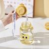High value diagonal straw cup cute cartoon children's water cup bomb lid 500ml plastic cup