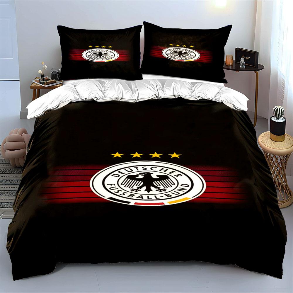 Emblème de la Fédération Allemande de Football. Ensembles de literie Ensembles de housses de couette Housses de couette Taies d'oreiller(1 * Housse de couette 2 * Taies d'oreiller, sans couette)
