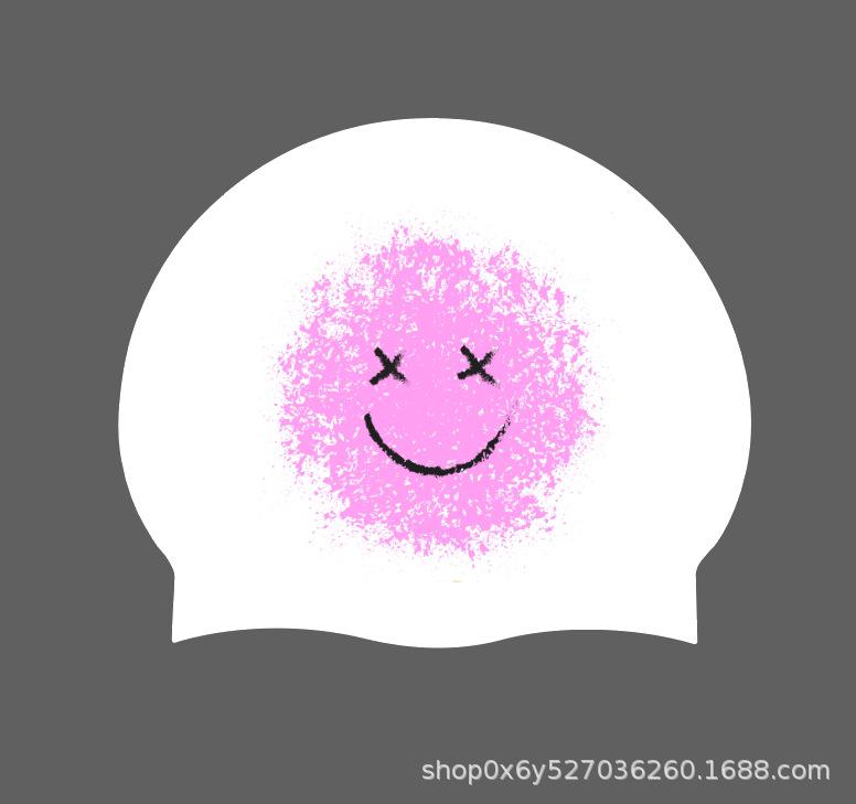 Women's Long Hair Silicone Swim Cap with Racing Pattern for Large Sizes