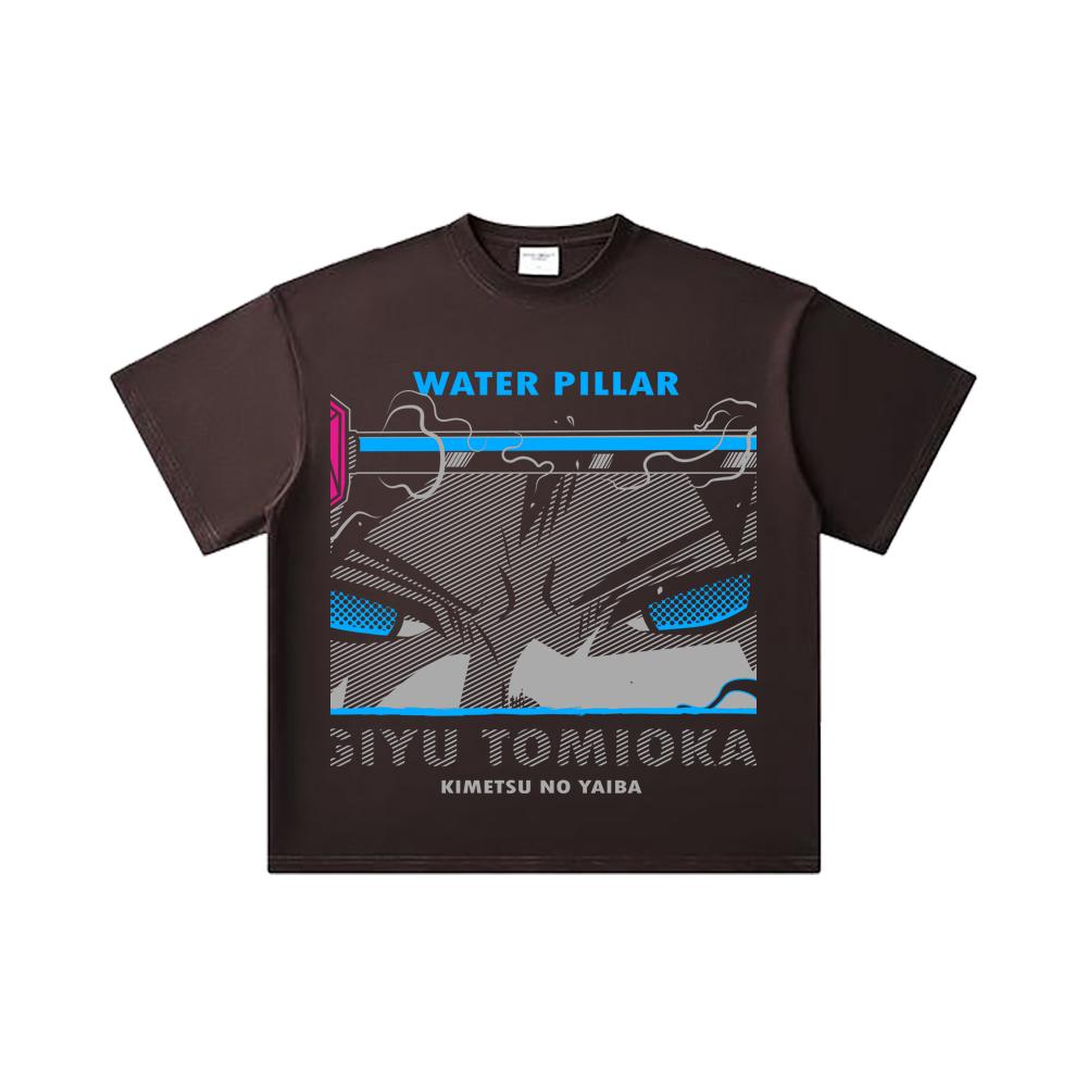 260 GSM Double Yarn 32 Count 100% Cotton Demon Slayer V10 Tomioka Print Unisex Heavy Cotton T Shirt