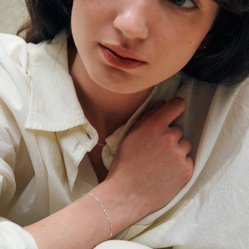 green [925 silver] Eight.silver.88 / twisted bracelet