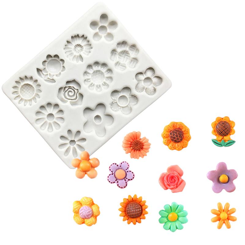 Daisy Wild Chrysanthemum Rose Flower Silicone Mold Sugarcraft Chocolate Cupcake Baking Mold Fondant Cake Decorating Tools