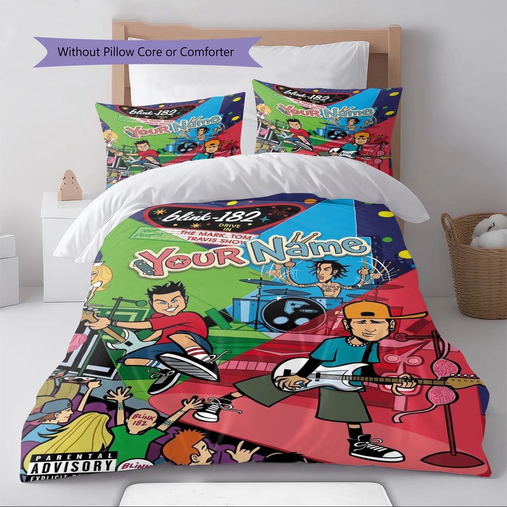 Name Custom blink-182 Pattern Bedding Set Quilt Cover Pillowcase Home Decor Gift (1 * duvet cover + 2 * pillowcase, without core)