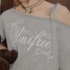 unifree Women's Slanted Shoulder Tie Sweatshirt