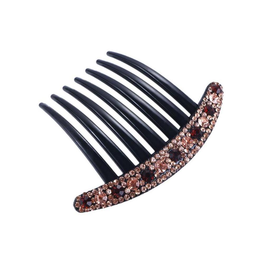 Temperament All-match Hair Accessories Korean Style Headwear Seven-tooth Comb Rhinestone Hair Comb