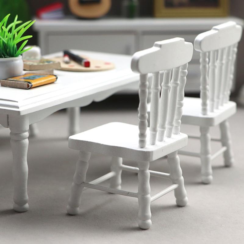 Children's Interactive Dollhouse Wooden Dinning Chair Table Decoration Ornaments Toy Portable Relieve Boredom Toys