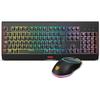 KROM KABALA - Kit Clavier Sans Fil À Membrane Rétro-éclairé RVB Arc-en-Ciel, 6 Touches Anti-éblouissement, Souris Optique Sans Fil