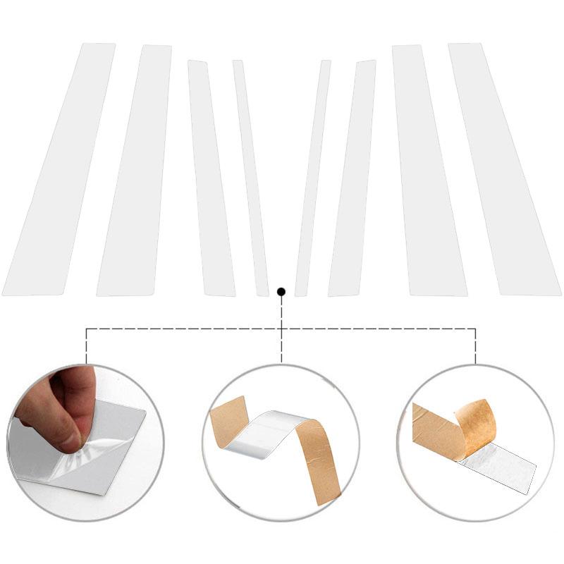 8pcs Door Window Center Middle Column BC Pillar Post Cover Mirror Effect Trim for Jeep Grand Cherokee L WL75 WL74