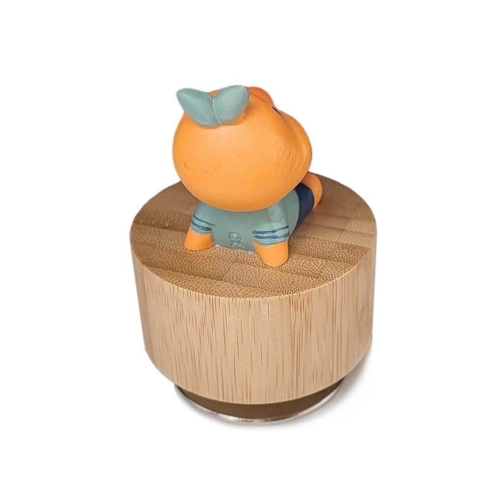 Gesprochene Mini-Holztier-Dreh-Spieluhr mit süßer Küken-Dekoration Du bist mein Orange und Beige (Stimme Sonnenschein),