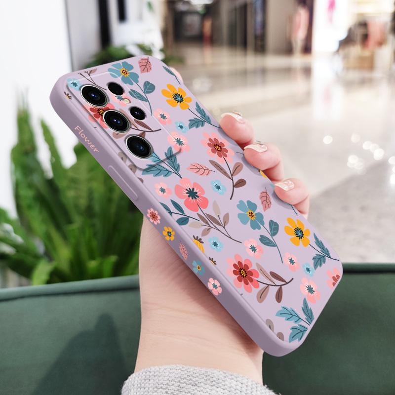 Flowerstalk Flower Phone Case For Samsung Galaxy S25 S24 S23 S22 S21 S20 Ultra FE S10 S10E Plus Note 20 Ultra Silicone Cover