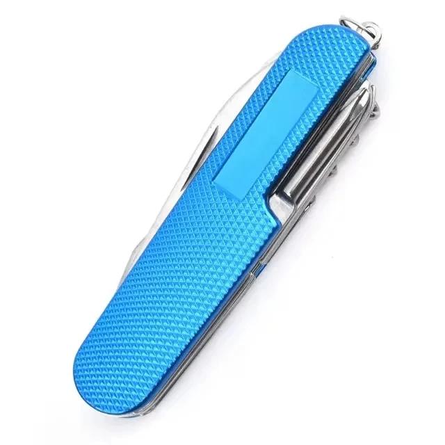 11 in 1 Multi-Purpose Stainless Steel Folding Knife with Wood Handle Outdoor Keychain Pocket Multi-Tools Knive