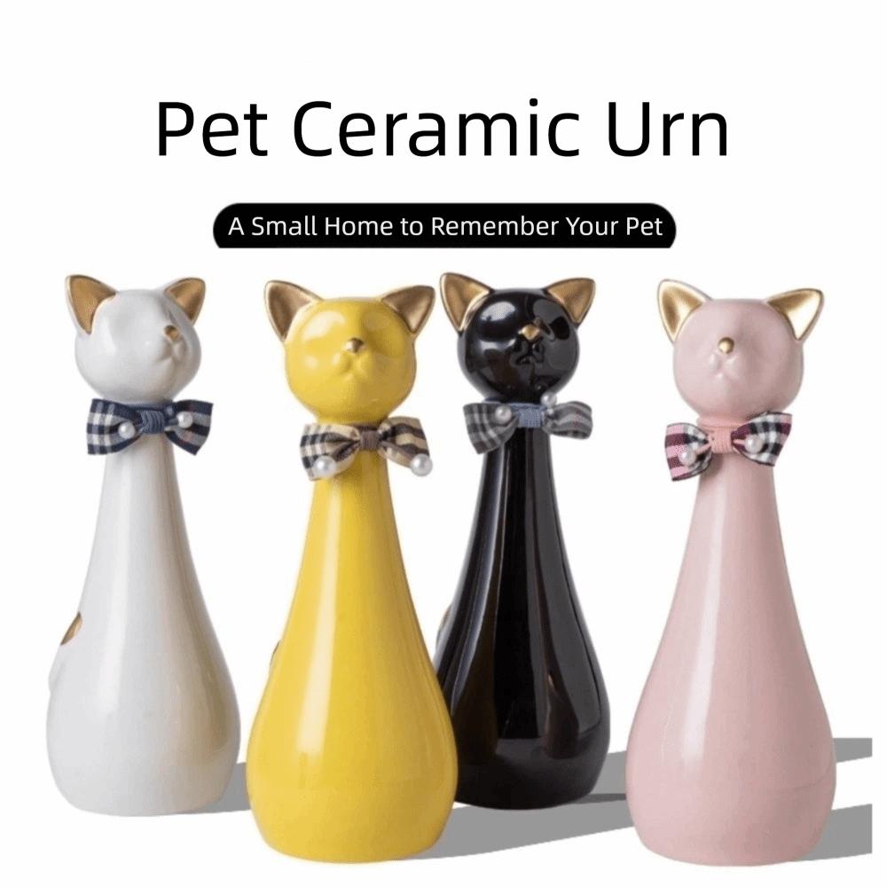 Cat Shaped Dog Ceramic Urn Moisture-proof Cat Funeral Urn Pet Cremation Urn  Pet Supplies