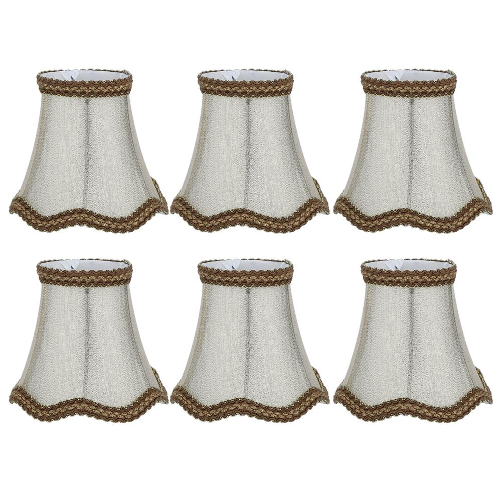 6Pcs Desktop Table Lamp Cover Fabric Lampshade Accessory for E14 Chandelier Light Bulb