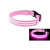 Adjustable LED Glowing Dog Neck Ring Nylon Material Night Safety Buckle Chain  Small Dog