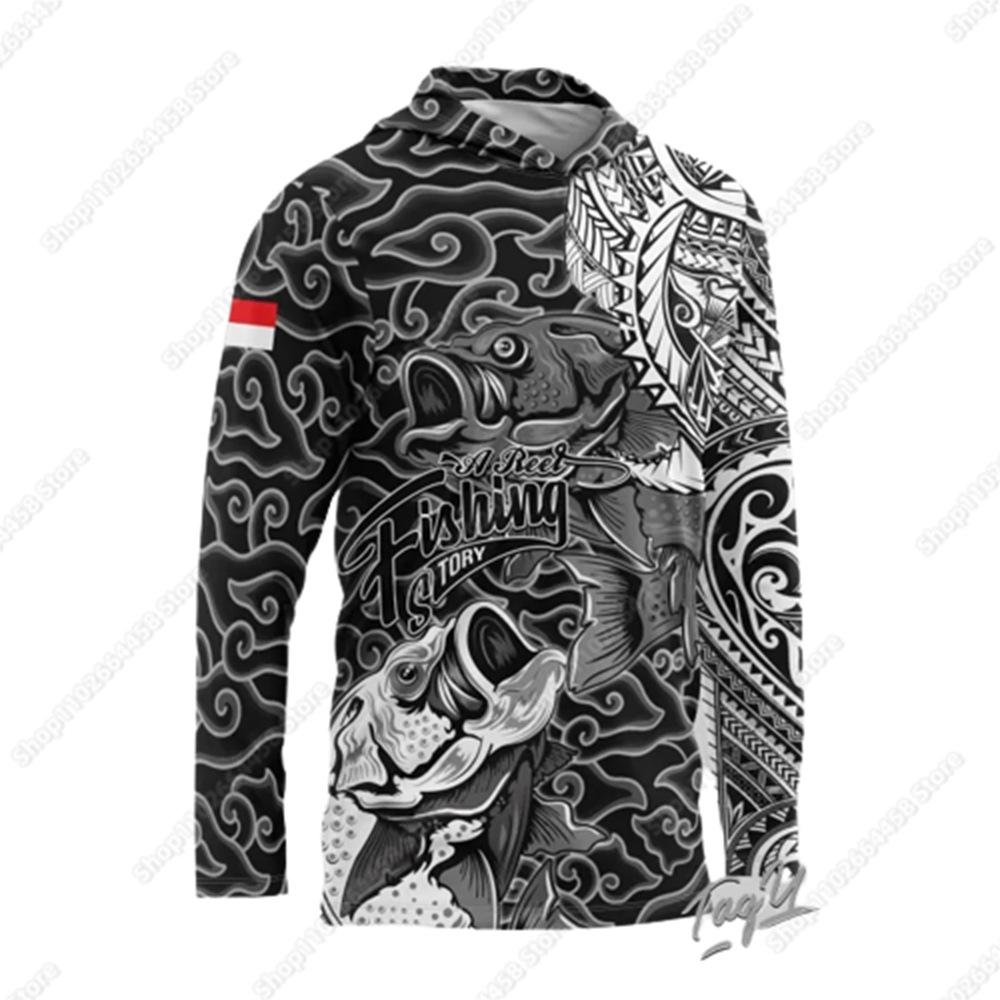 New fishing suit men's summer long-sleeved hoodie outdoor sunscreen top quick-drying breathable sportswear