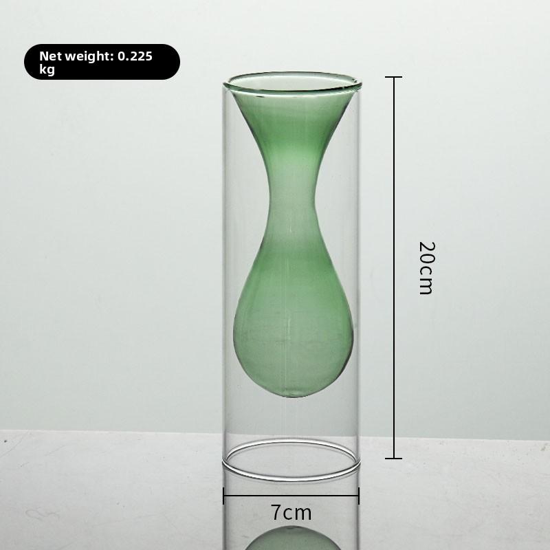 Nordic Creative Glass Small Vase Decorative Living Room Flower Arrangement Water Cultivation Feng ui Ornament