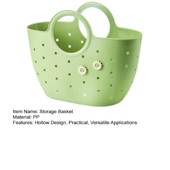 Handheld Basket Portable Bathroom Shower Tote Caddy with Handles Hollowed Out Storage Basket Tote for Home Bedroom College Dorm