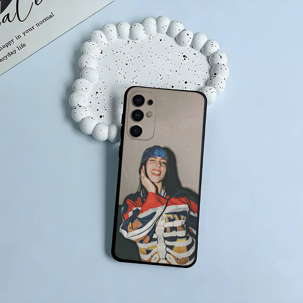 Gen Z talented singer-Billie E-Eilish Black Soft Silicone Phone Case for Samsung S25, S24, S21, S22, S23, S30, Ultra, S20, Lite