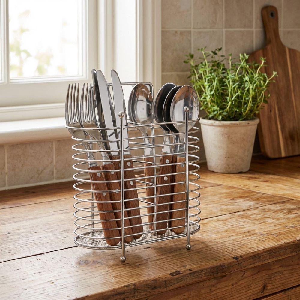 Stainless Steel Chopsticks Holder Hanging Efficient Draining Kitchen Tableware Holder Rust-Free Wall Mounted