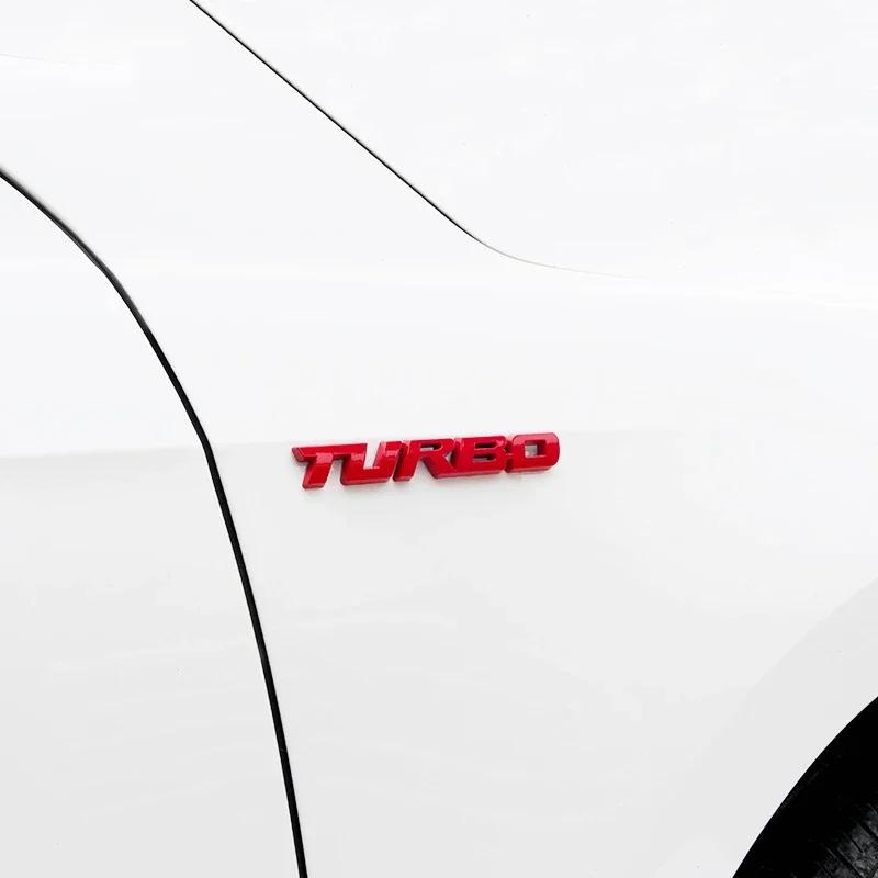 Turbo car alloy sticker 3D Metal Letter Pattern Car Emblem Car Motorcycle Decal Decor Car Body Rear Tailgate 3D Car Stickers