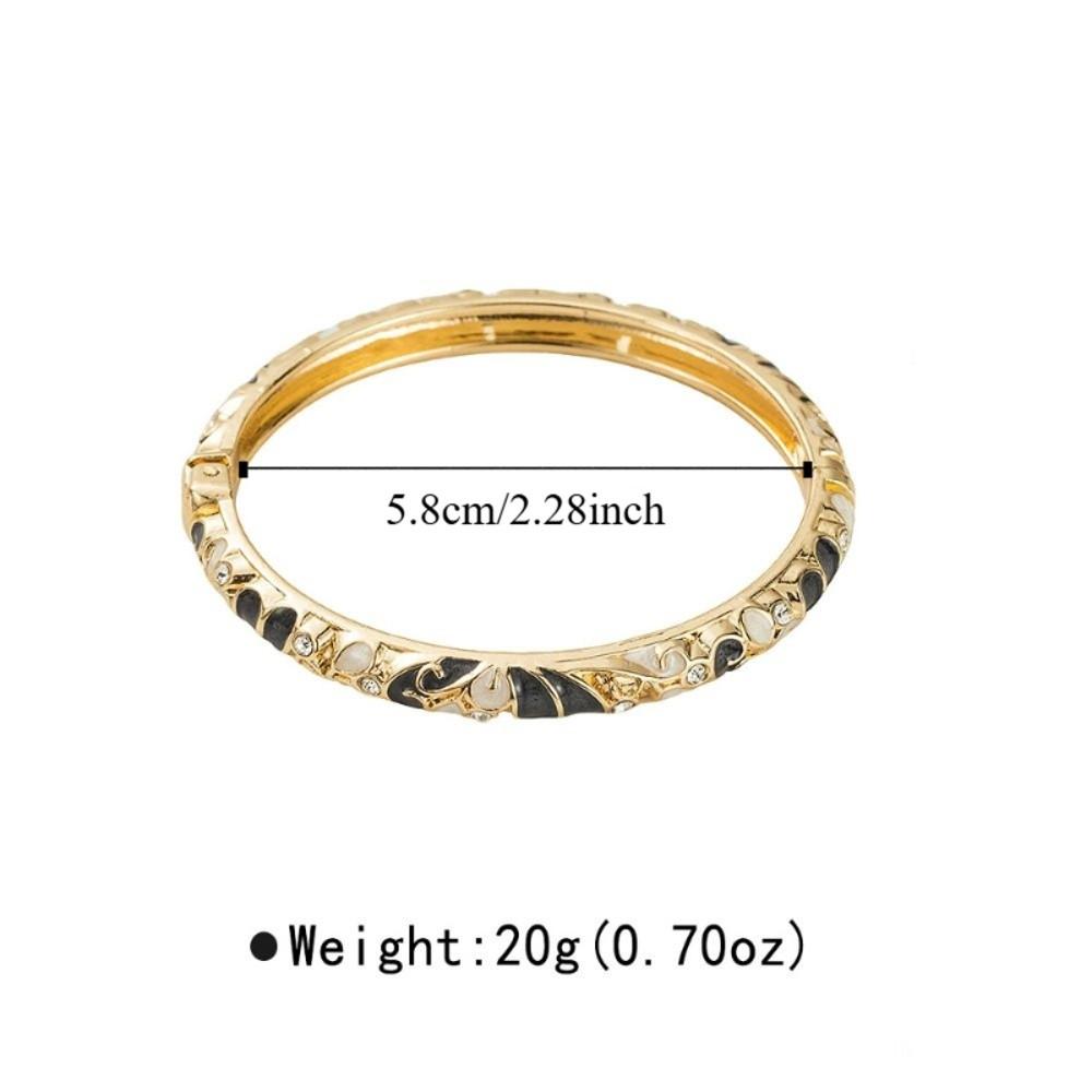 Ethnic Vintage Cloisonne Bangle Shiny Women's Hand Bracelet Craft Hollow Out Flower Bangle  Woman