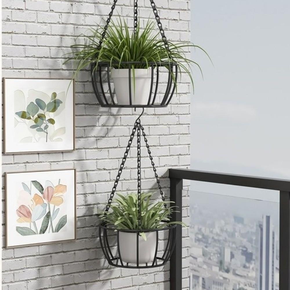 Iron Rope Hanger Flower Pot with Chain Flower Pot Holder Decoration Hanging Planter Hanger  Outdoor