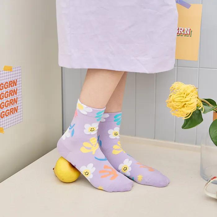 GGRN Women's Fashion Socks_W-L-264 Matisse Smile Fleur
