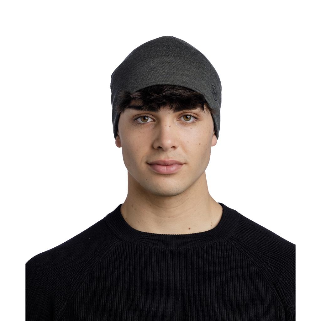 BUFF Merino Midweight Beanie, Unisex Grey Cap