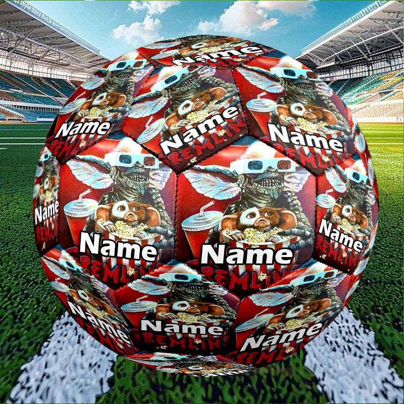 Custom Name Personalized Gizmo (Gremlins) Print Size 5 Soccer Ball Training & Match Football, for Team, Kicking, Gift for Football Enthusiasts