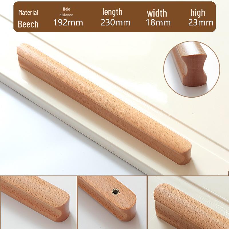 Mâner modern minimalist din lemn masiv pentru ușă și sertar