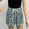 Elastic Waistband Pockets Female Shorts Straight Camouflage Print Drawstring Loose Shorts Streetwear