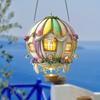 Stained Glass Style Hot Air Balloon Suncatcher 2D Acrylic Window Hanging Ornament for Home Garden Wall Window Decor