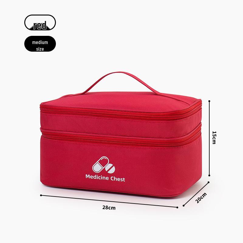 Large Capacity Travel Medicine Bag - Double Layer Portable First Aid Storage