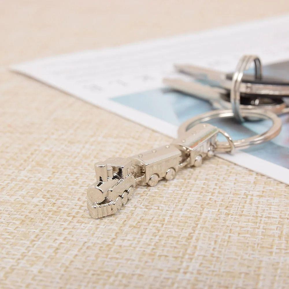 Movable Joint Mini Train Model Zinc Zinc Alloy Keychain Train Model Train Model Keychain  Girls