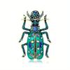 Men Women Enamel Scarab Brooch Fashion Insect Rhinestone Pin Beetle Badge Accessories