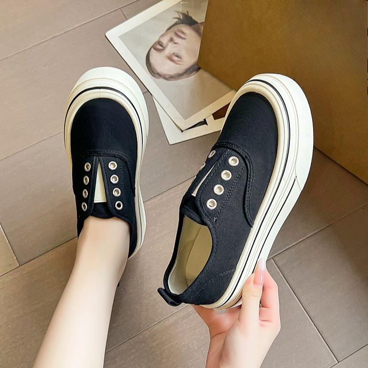 Scarpe da Ginnastica in Tela Retro con Suola Spessa Casual Traspiranti da Donna per Primavera e Autunno