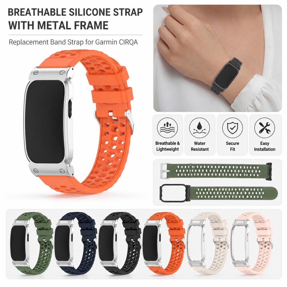 Replacement Silicone Strap Breathable Wristband for Garmin CIRQA Smart Band Accessories