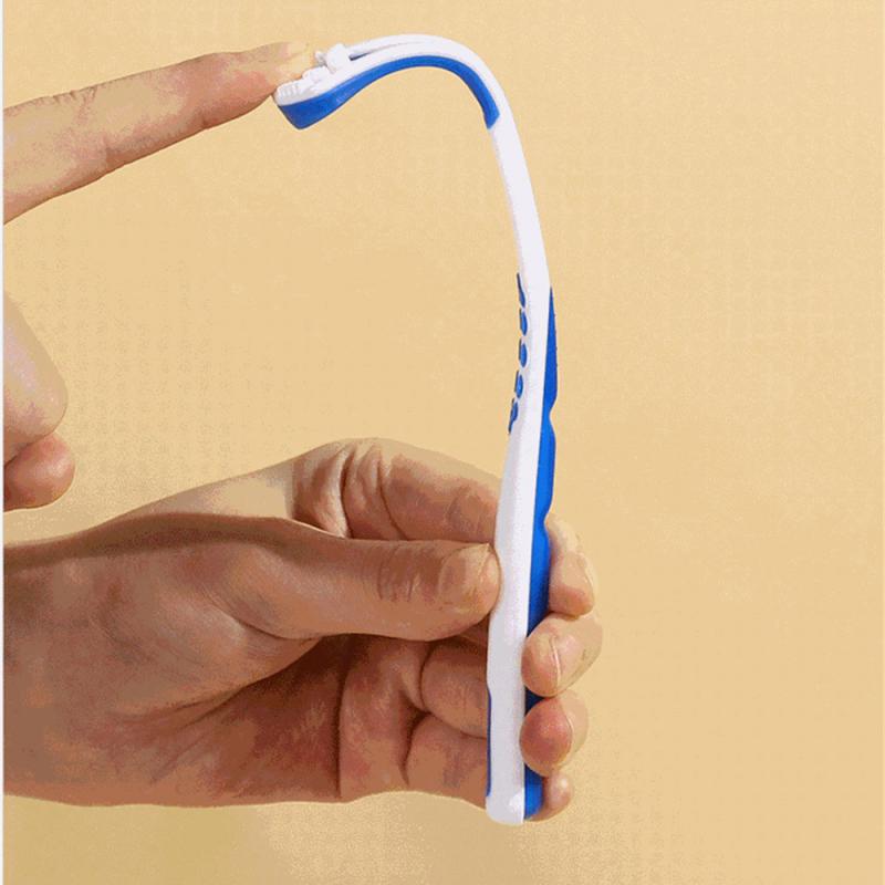 Portable Macaron Tongue Cleaner Brush Fresh Breath Scraper Remove Coating Oral Hygiene Tool for Healthy Teeth