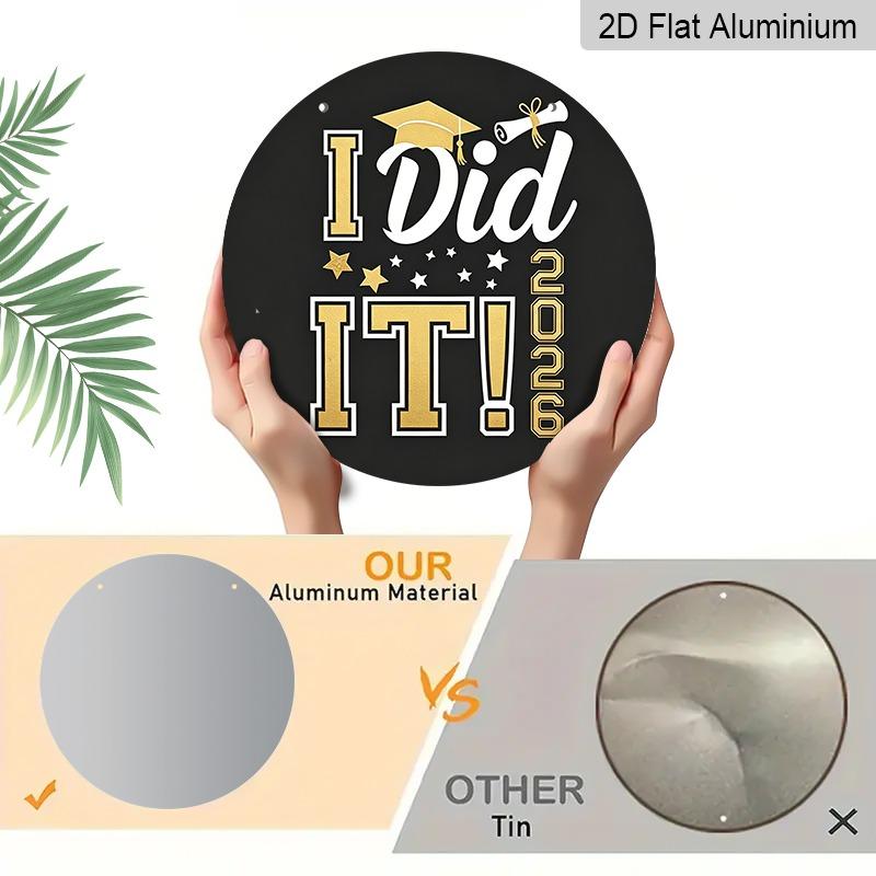 2D Flat Aluminum Graduation-themed Wall Hangings, Available In Various Sizes, Featuring A Black and Gold American Varsity Team Style Design, Making