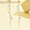 1Pair Gold New Flower Pendant Earrings Niche Temperament Simple Earrings Jewelry Gift Women