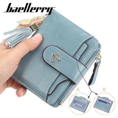 Love embroidered line lychee Trifold Card Holder Purse women/'s wallet light pink