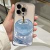 Trendy Blue Painted Fruit Pattern Phone Case For IPhone 17 17e 16e Air 16 15 14 13 12 11 Pro Max Plus INS Clear Protective Cover