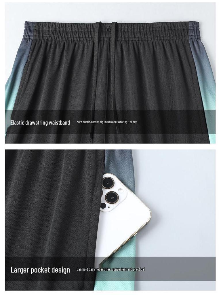 Ice Silk Quick-Dry Sports Suit: Unisex Short-Sleeve & Shorts for Summer Fitness & Outdoor Running
