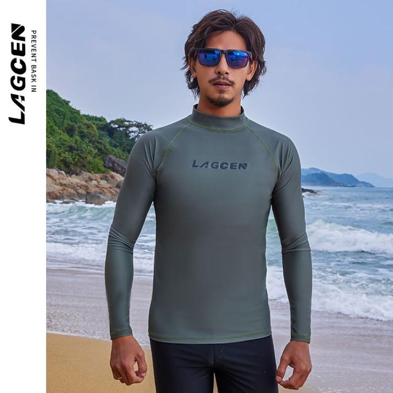 Mens Long Sleeve Full Coverage Rash Guard Set UV Protection Dive Suit Surfing Snorkeling Water Sports