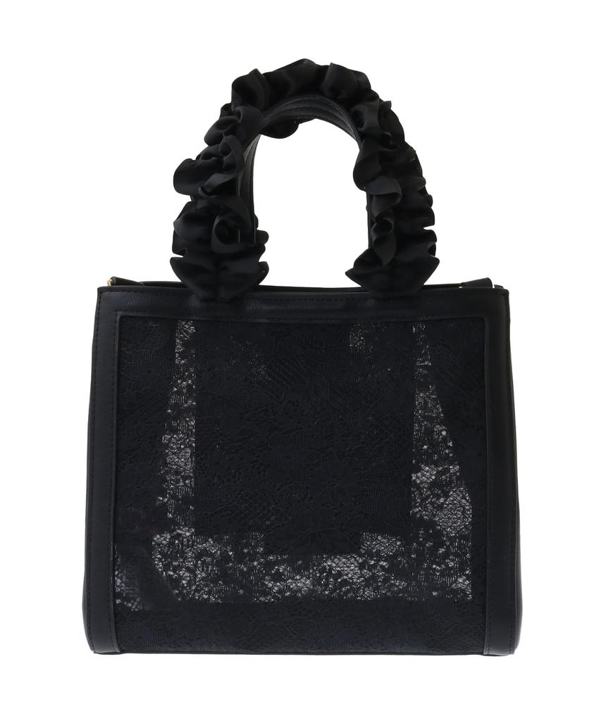 Maison de Fleur Damen Netz-Spitze 2-Wege-Tragetasche, Schwarz