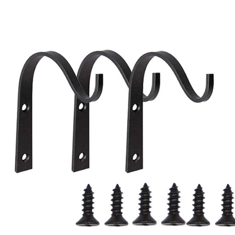 

3/6 шт. J-образный настенный крючок, металлический цветочный горшок, подвесной железный крючок, крепление на открытом воздухе для садовой настенной корзины, кронштейн для установки растений, украшение